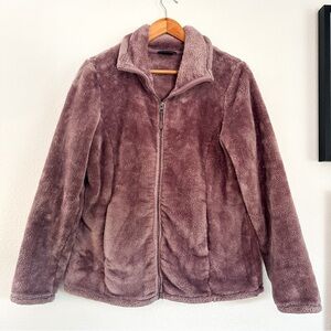 32 Degrees Plush Faux Fur Zip Jacket - Dusty Mauve
